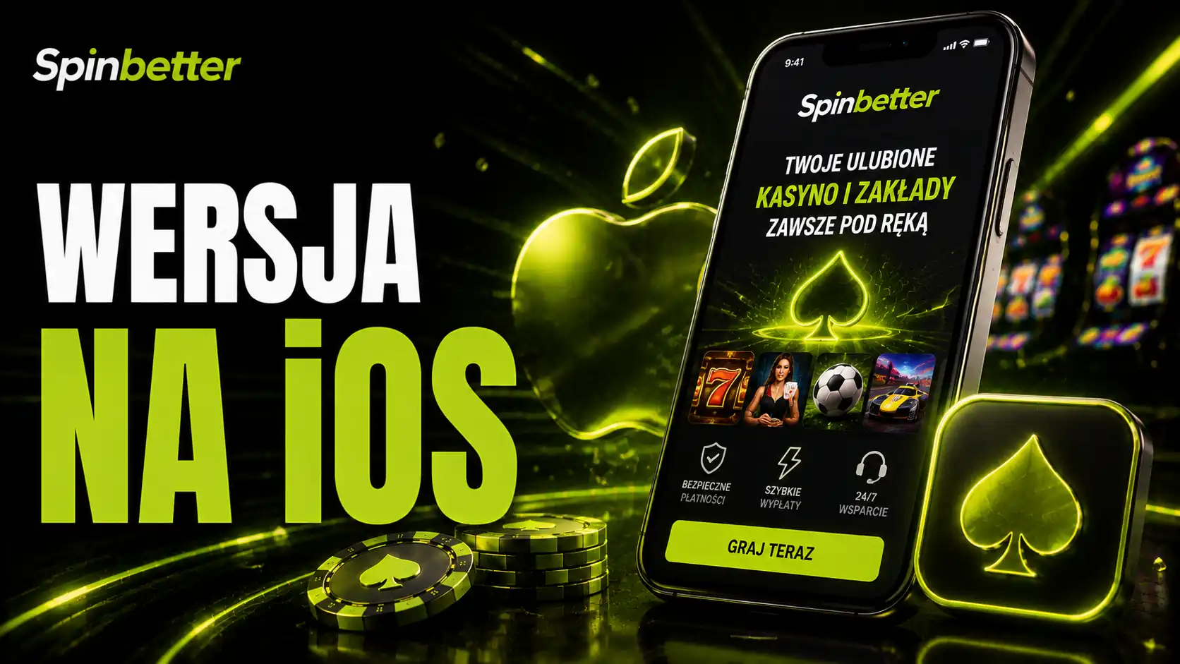 Wersja SpinBetter na iOS dodana jako skrót na ekranie głównym