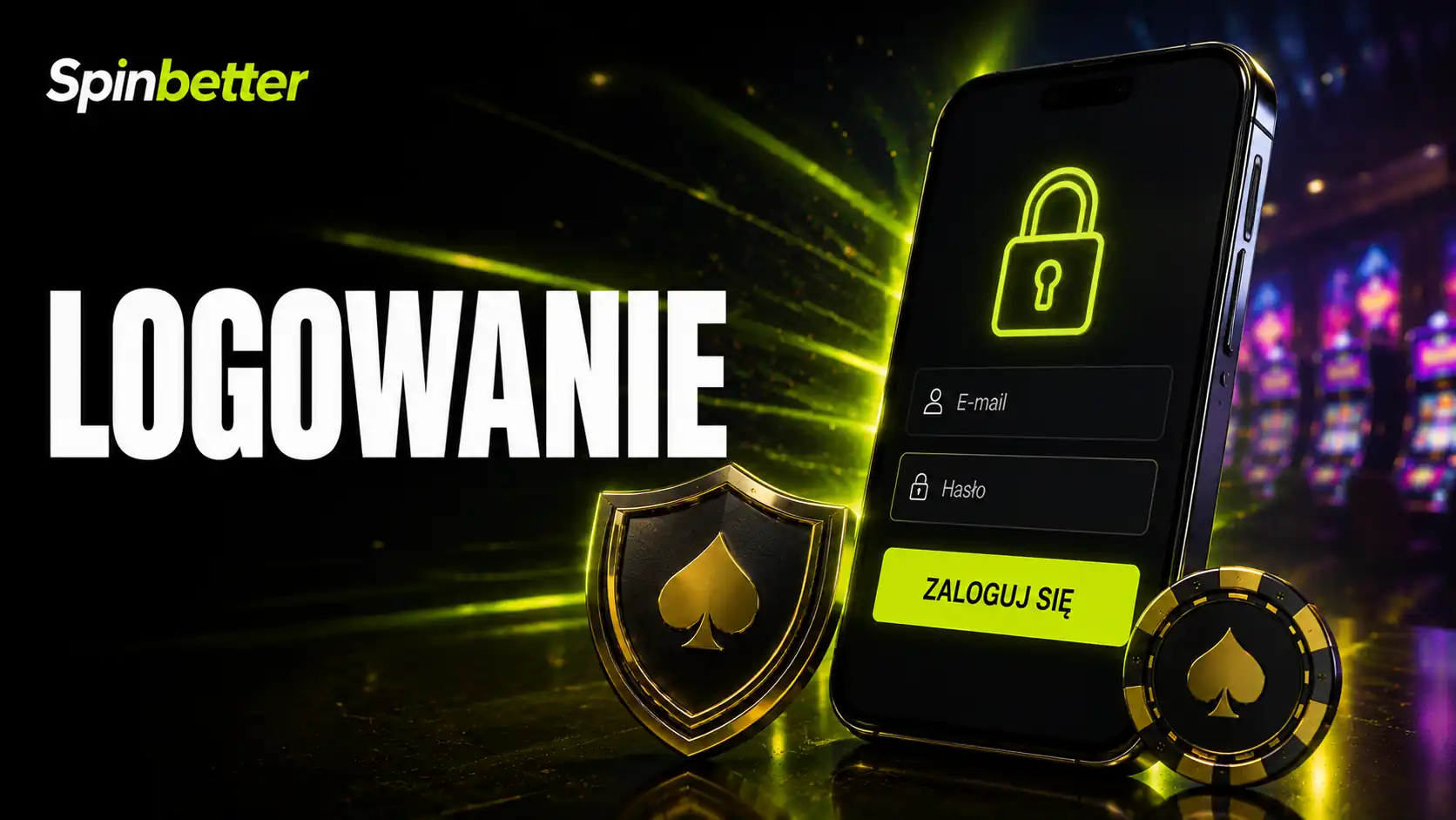 Ekran logowania SpinBetter z polem identyfikatora i hasła